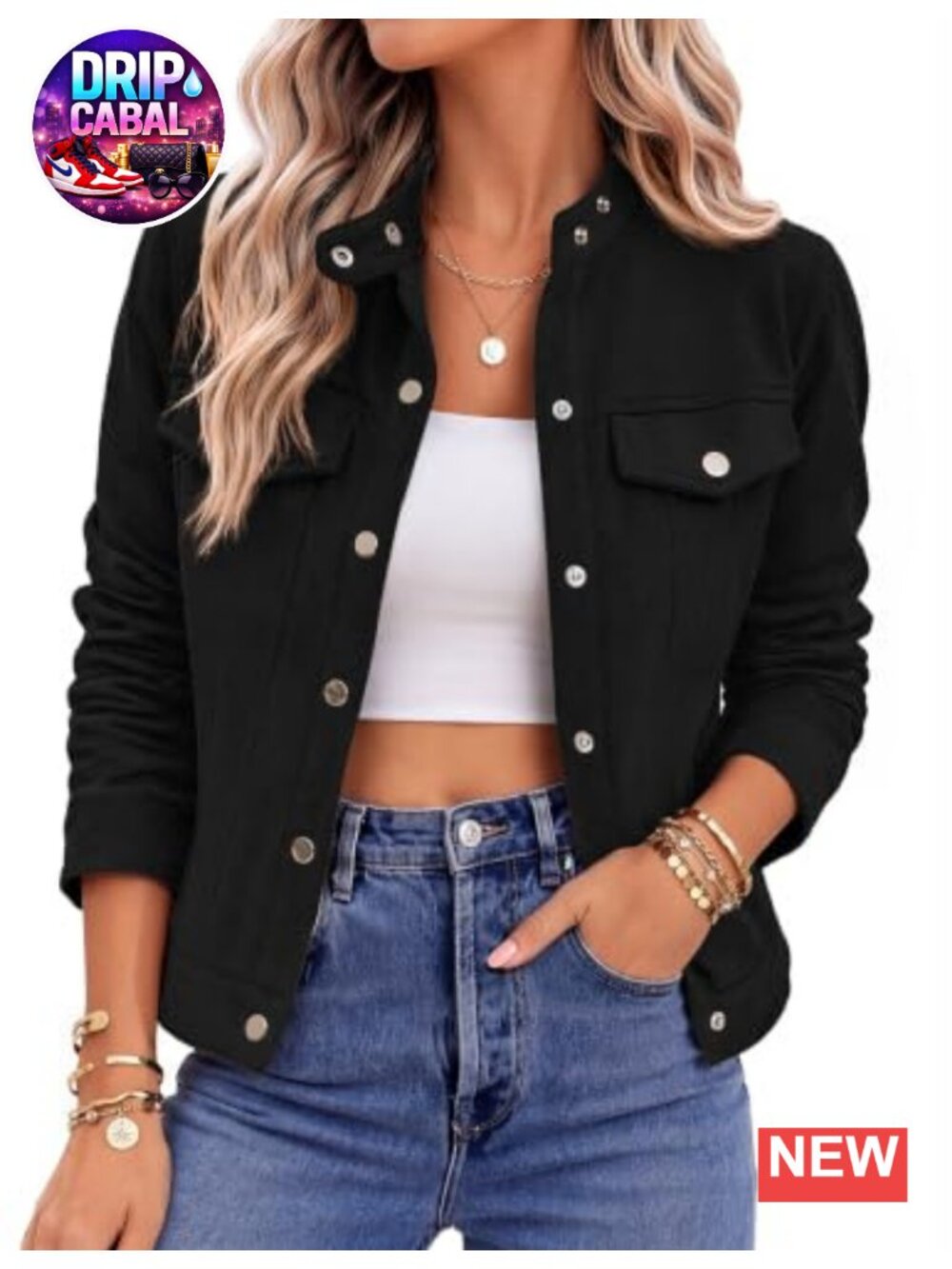 Faux Suede Cropped Jacket Snap Button Long Sleeve Casual Fall Layer
